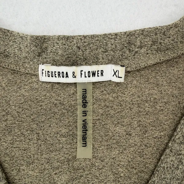 Figueroa & Flower Floral Embroidered Longline Cardigan Sweater Grey Boho Size XL - Image 7