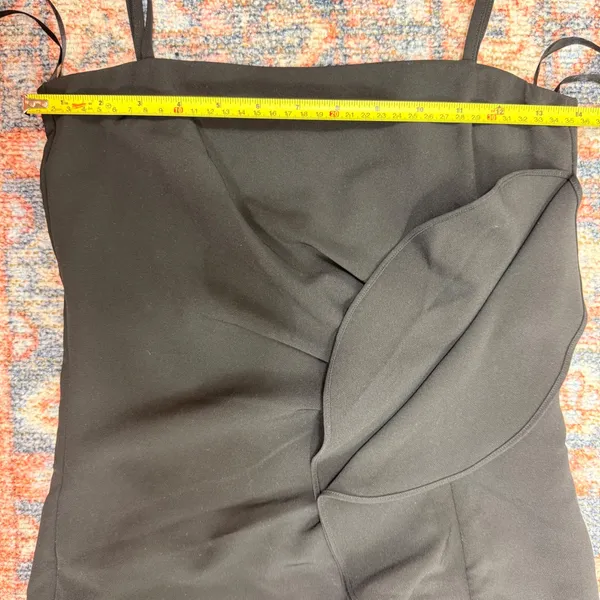 Bardot Likely Rona Ruffle Midi‎ Dress Square Neck Black Cocktail Dress 4/XS - Image 13