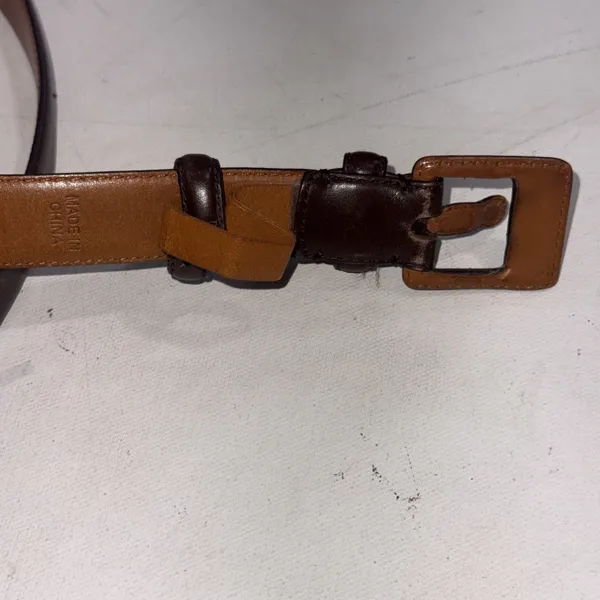 Lauren Ralph Lauren Brown Italian Leather RLR Leather Buckle Belt Womens Medium - Image 8