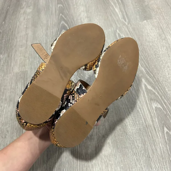 Madewell Alina Mary-Jane Ballet Snakeskin Leather Flats Size 6 - Image 6