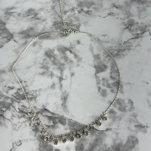Vintage Art Deco Style Cubic Zirconia Crystal‎ Rhinestone Cocktail Necklace - Image 6