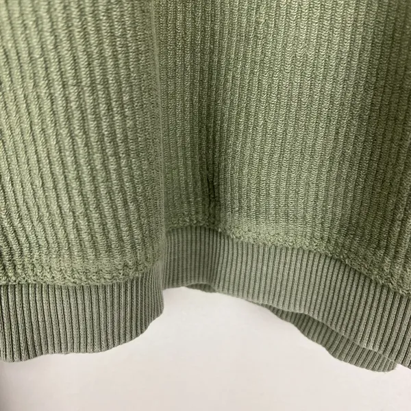 Aerie Hoodie Sweatshirt Womens Large Green Ribbed Cropped Corded 100% Cotton L‎ - Image 5