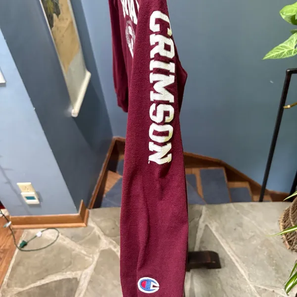 Champion y2K VTG Harvard Crimson 100% Cotton Long Sleeve Tee sz Youth M (Women's Small) - Image 4