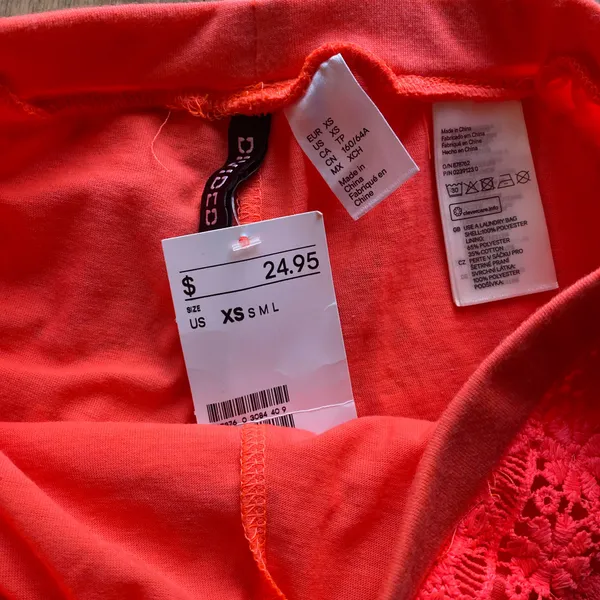 H&M neon coral / pink crochet mini shorts XS - Image 2