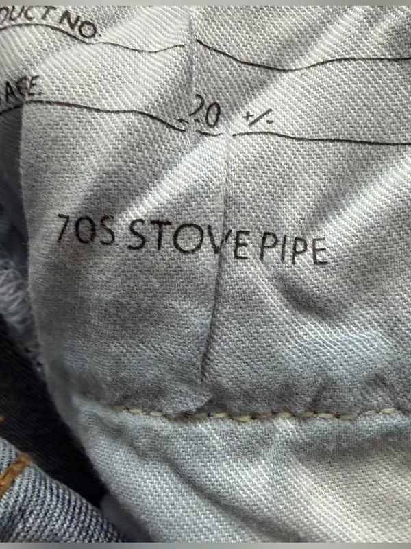 Re/Done Comfort Stretch High-Rise 70s Stove Pipe in Western Blue Size 26 - Image 6