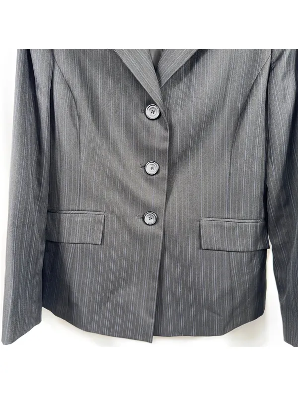 Evan-Picone Women’s Black Pinstripe 2-Piece Pant Suit Size 8 - Image 6