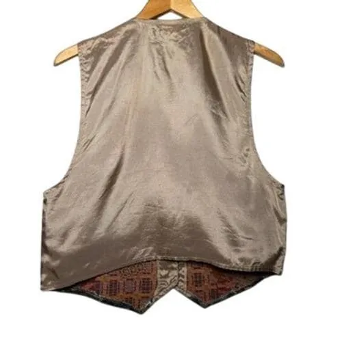 Wrapper Vintage Equestrian Tapestry Vest Womens Large Fox Hunt Plaid Made in USA - Image 4