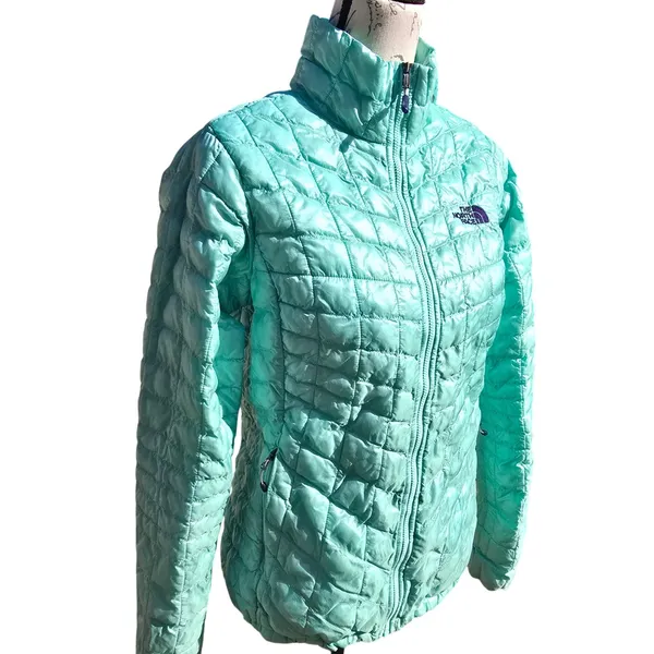 The North Face Womens Thermoball‎ Insulated Jacket Aqua Teal Lightweight Small - Image 3