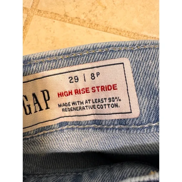 2 Gap High Rise Stride Wide-Leg Jeans 29/8P Cargo & Light Wash Petite - Image 8