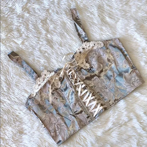 Y2K Victoria’s Secret Embroidered Bustier Corset - Image 3