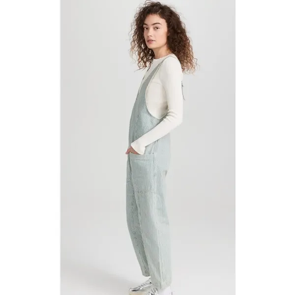 We the Free High Roller Railroad Jumpsuit Cotton Overalls Size Small - Image 3
