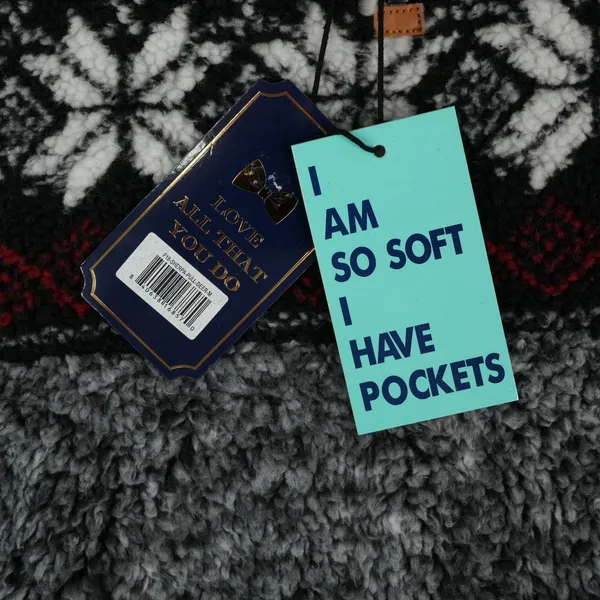 Simply Southern Sherpa Fleece Womens M Faux Fur Fair Isle Quarter Zip‎ Pullover - Image 7