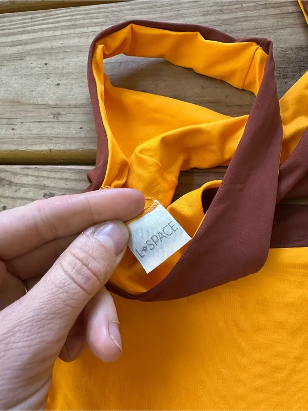 NWOT L*Space bikini set yellow brown small - Image 4