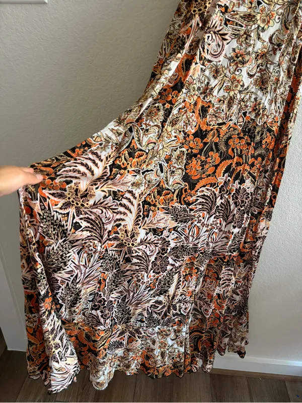 Free People Intimately Forever Yours Dress Floral Paisley Smocked Maxi Dress XS - Image 4