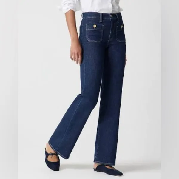 J. Crew dark wash Slim wide-leg sailor jean in all-day stretch 27”​ - Image 3