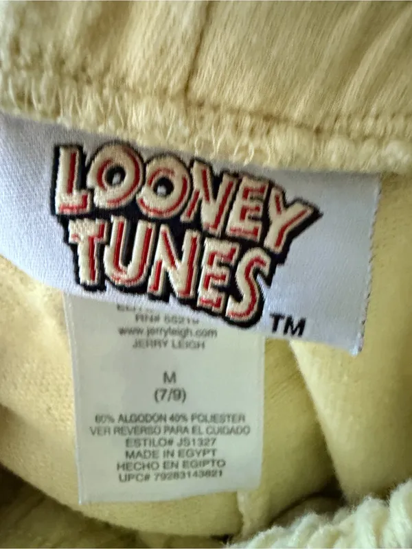 Pale Yellow Tweety Graphic Athletic Shorts with Drawstring Waist - Image 4