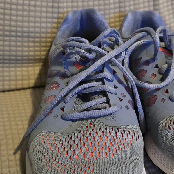 Nike Kids Light Blue and Pink Sneakers - Image 12
