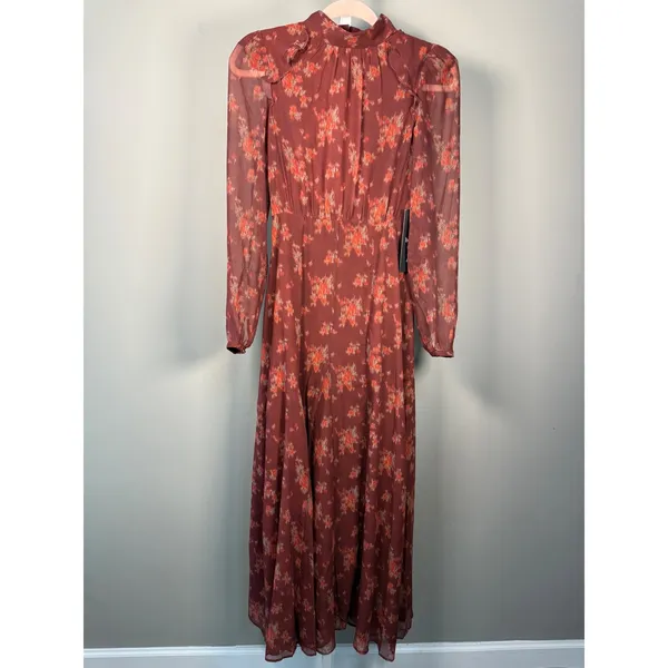 Tuckernuck Floral‎ Chiffon Maxi Dress XXS NWT Romantic Boho Prairie Midi - Image 2