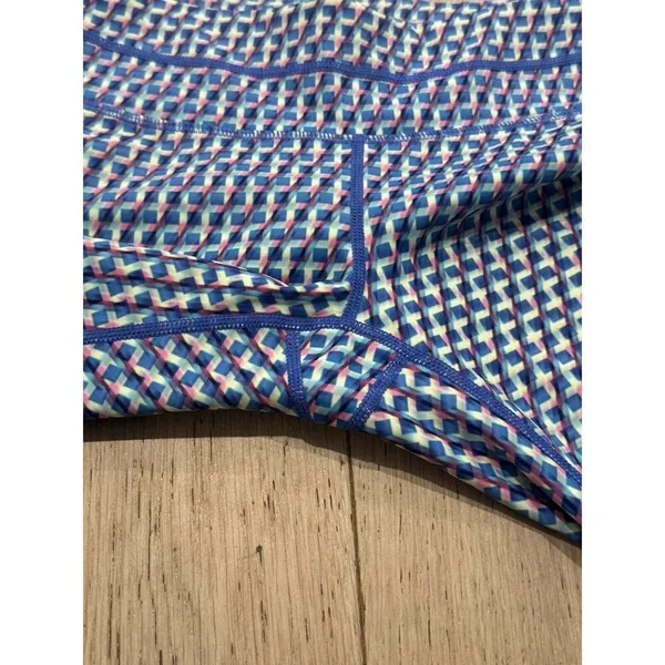 Athleta Multi Vivid Sonar Capri Running Leggings W/ Pockets Geometric Sz XS‎ - Image 3