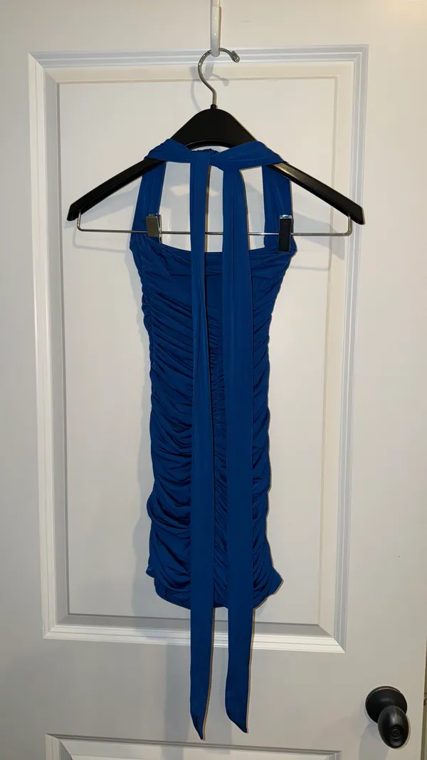 Lucy in the Sky Mini Dress Blue - Image 3