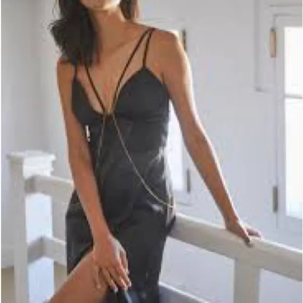 By Anthropologie Black Mesh Slip Dress, NWT - Image 2