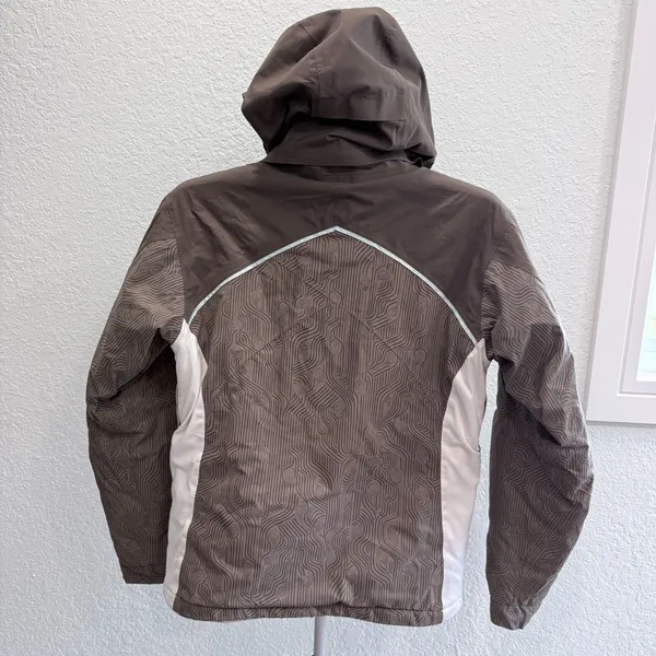 Helly Hansen Two-Tone Brown and Cream Ski Snowboard Coat Jacket Women's Medium - Image 2