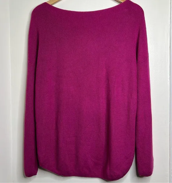 Chelsea & Theodore Cashmere Blend Sweater Fuchsia Sweater Women’s Size XL Soft - Image 5