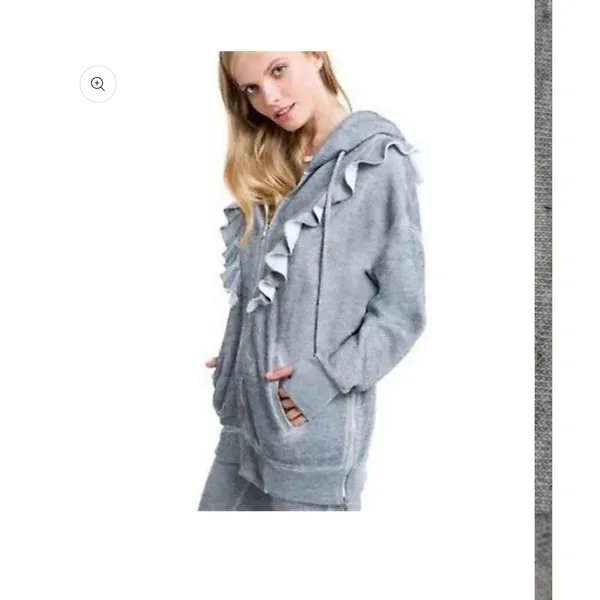 Wildfox Urban Outfitters Minka gray burnout full zip new oversized Sweatshirt - Image 3