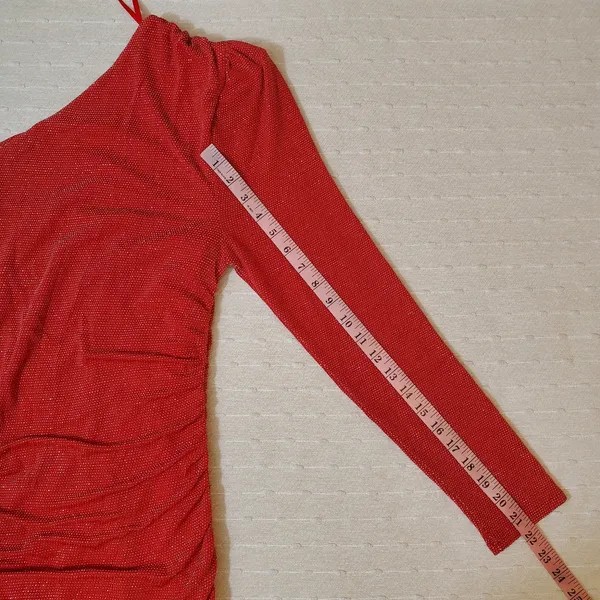 Gabrielle Union New York&Company x FASHION TO‎ FIGURE Red One Shoulder Dress L - Image 9