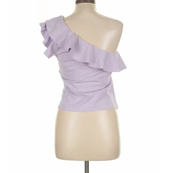 Maeve‎ Anthropologie -1635 NWT Lavender Ruffle One Shoulder Top Lavander Large - Image 4