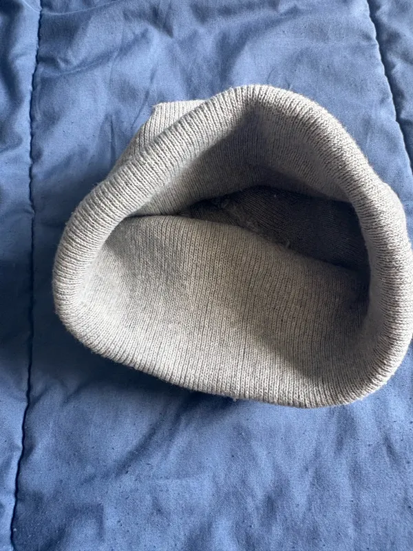 Gray Acrylic Knit Beanie Hat Unisex One Size Stretch Solid Casual Winter Fall - Image 2