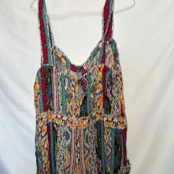 Anthropologie Calais floral boho jumper romper wide legs relaxed fit pockets XL - Image 8