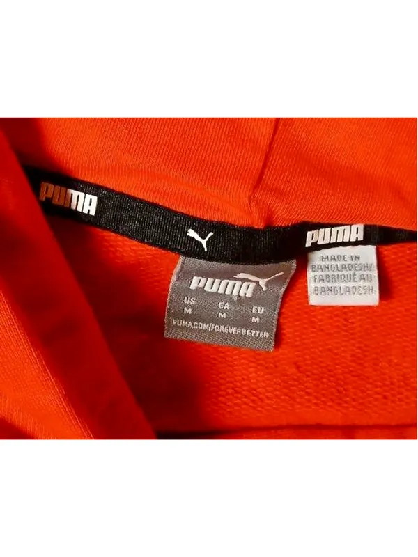 Puma Women's Bright Orange Cropped Pullover Hoodie - Size M - JC401 • Size: Medi - Image 3
