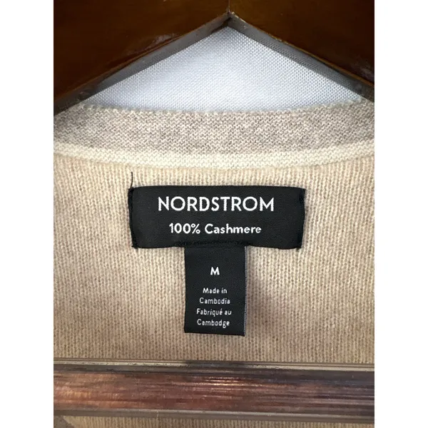 Women’s Nordstrom Medium Beige Cashmere Sweater - Image 4