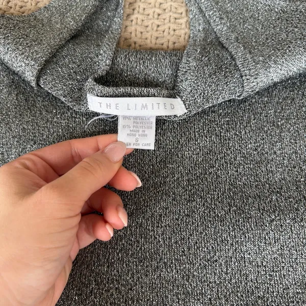 Vintage 90s The Limited Sparkly Grey Tank - Image 3