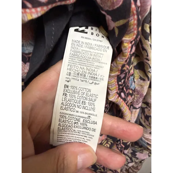 Billabong Womens‎ Floral Cotton Boho Midi Dress Long Sleeve Tiered Small - Image 6