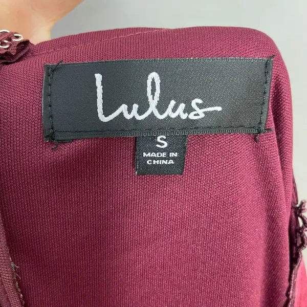 Lulus Win The Day Dress Burgundy Floral‎ Print Pleated Long Sleeve Mini V-Neck - Image 9