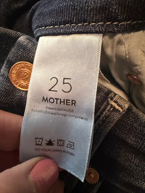 MOTHER The Looker Crop Denim Jeans On The Edge Blue Size 25 - Image 6