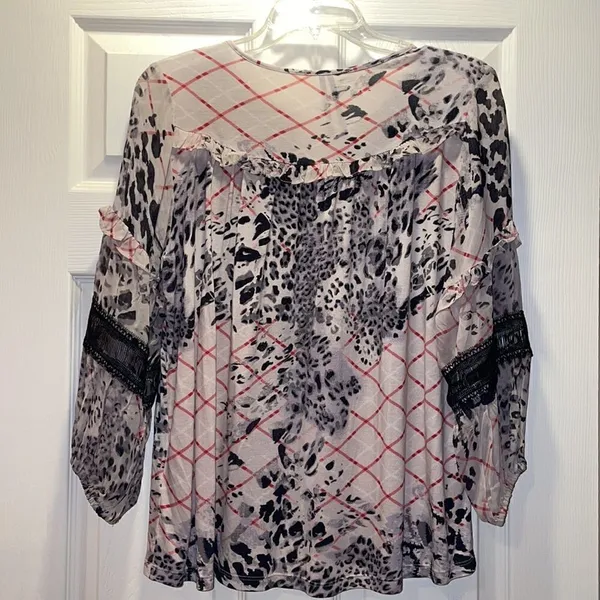 Anthropologie Embroidered Leopard Print Top - Image 7