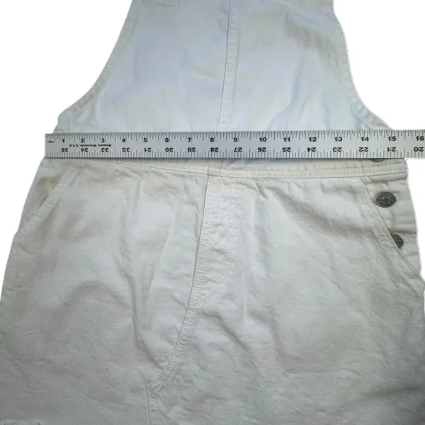 Envy White Denim Overall Skirt Womens Small‎ Pinafore Dress Mini Festival Boho - Image 6