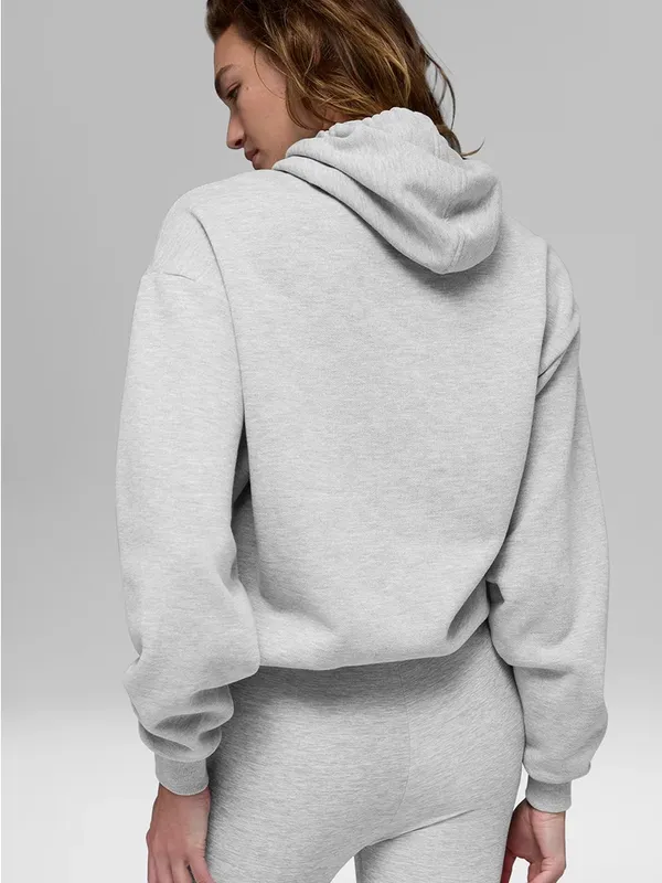 NWT Alo Accolade gray hoodie relaxed fit size xs unisex - Image 3