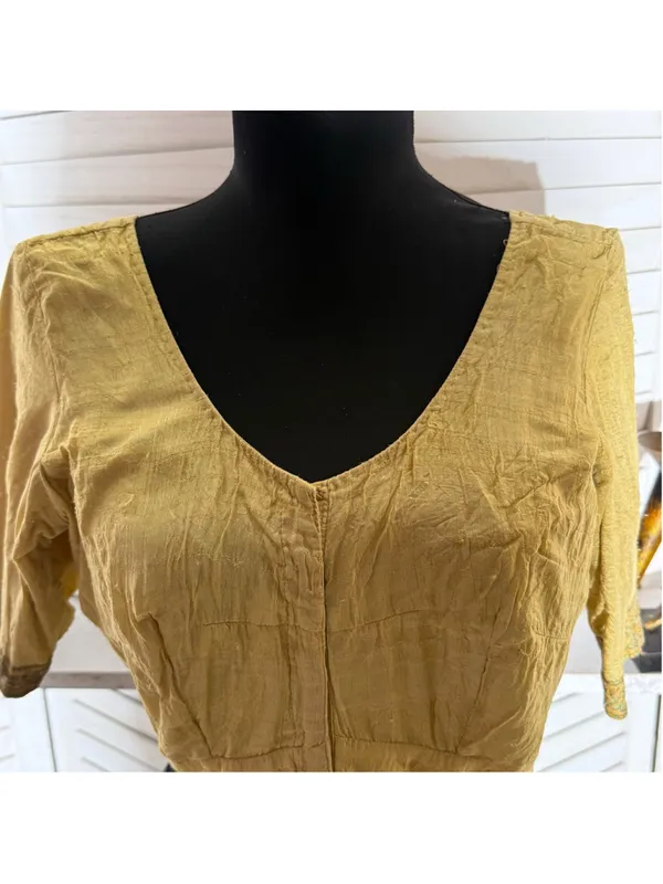 Vintage 60s peasant top mustard yellow medieval maid cosplay Ren Fair costume S - Image 6