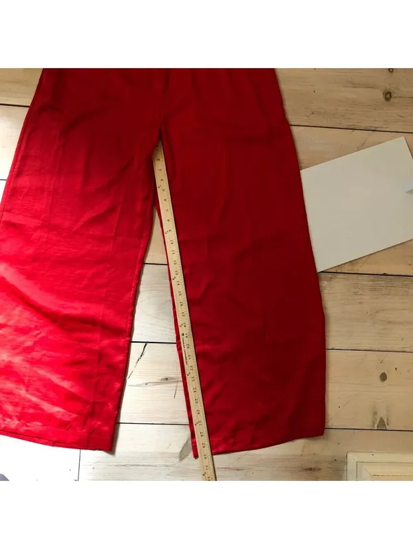 Auden NWT Women's Red Satin Pajama Pants Size XL - Image 10