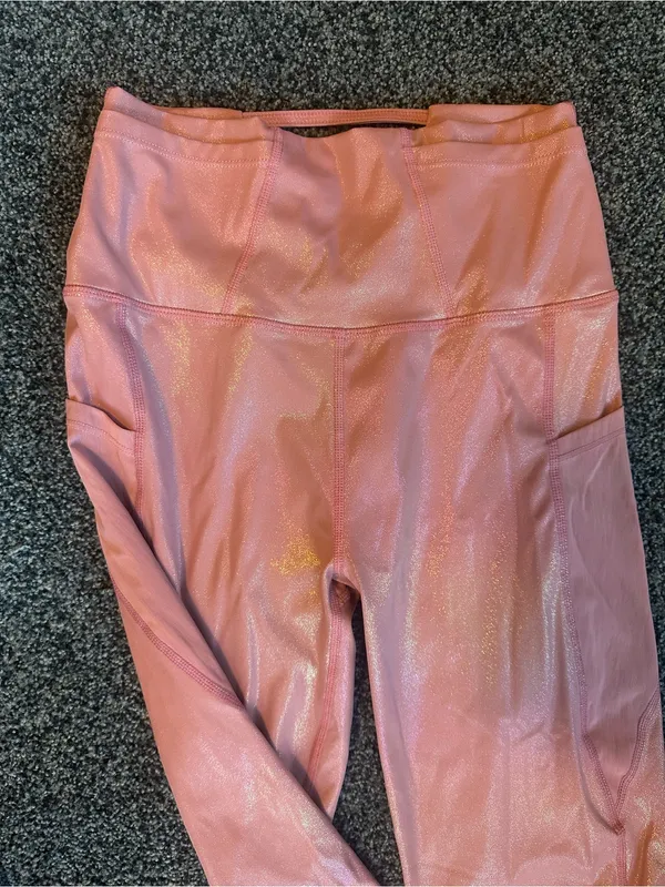 Electric Yoga pink sparkle set top with bra (large) and leggings medium) $160 - Image 7