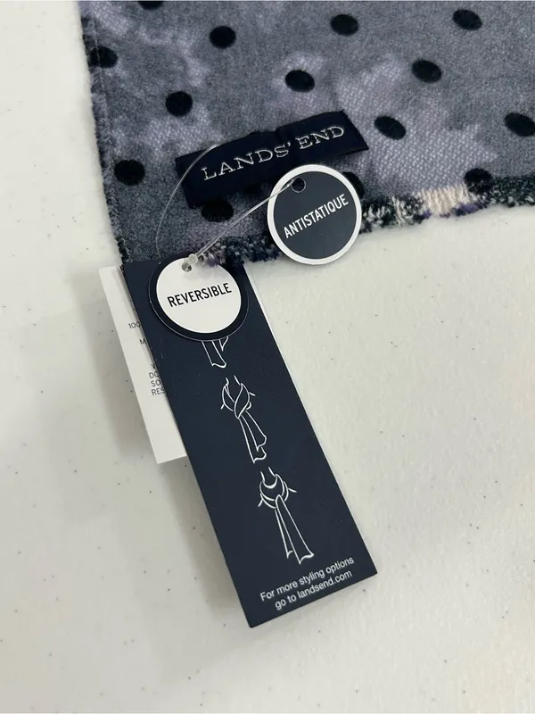 Land’s End Reversible Floral Polka Dot Scarf NWT - Image 4