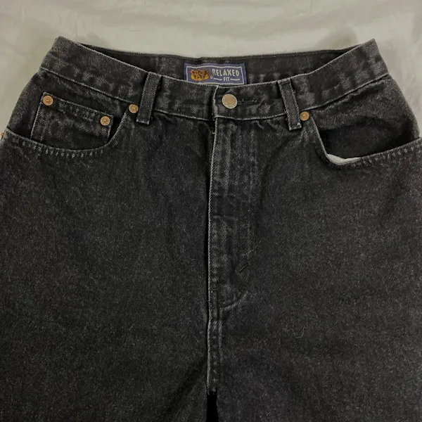 Route 66 Jeans Womens Black Relaxed Fit High Waist Denim Pants Casual *FLAW* GUC - Image 4