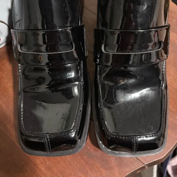 Zara Patented leather platform penny loafers - Image 6