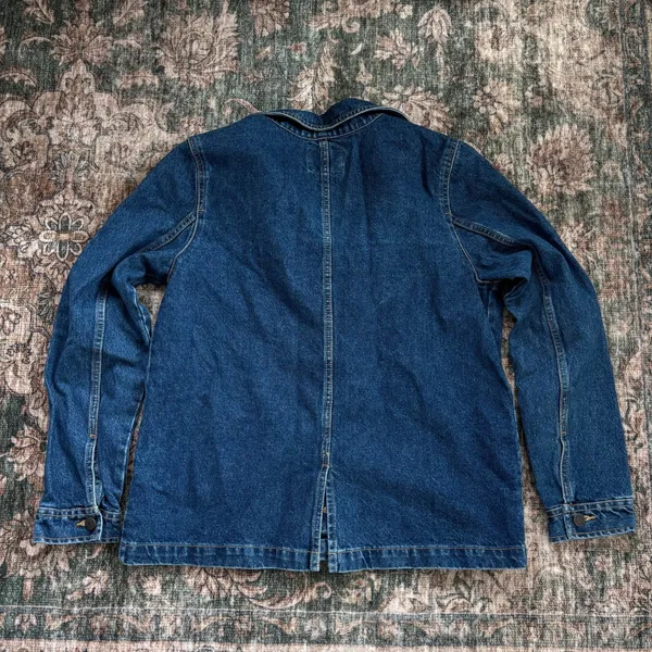 Old Navy Denim Chore Jacket Medium Blue Button Up Workwear Utility Fall Boho - Image 2