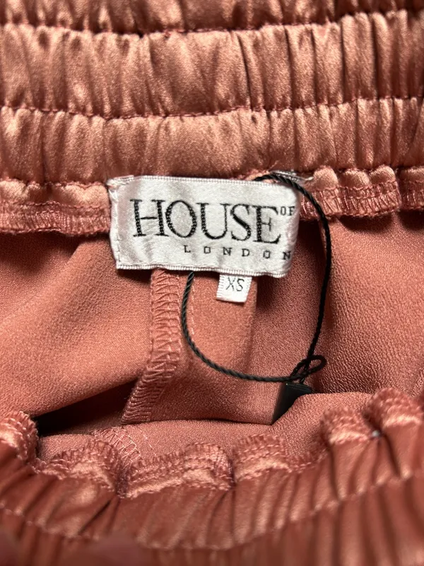 House of CB Wide Leg Satin Pants in Dusty Rose - Image 2