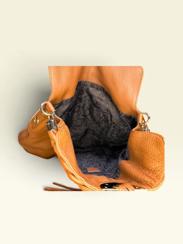 Vintage Bebe Y2K Leather Slouchy Hobo Shoulder Bag Brown Boho Tassel - Image 7